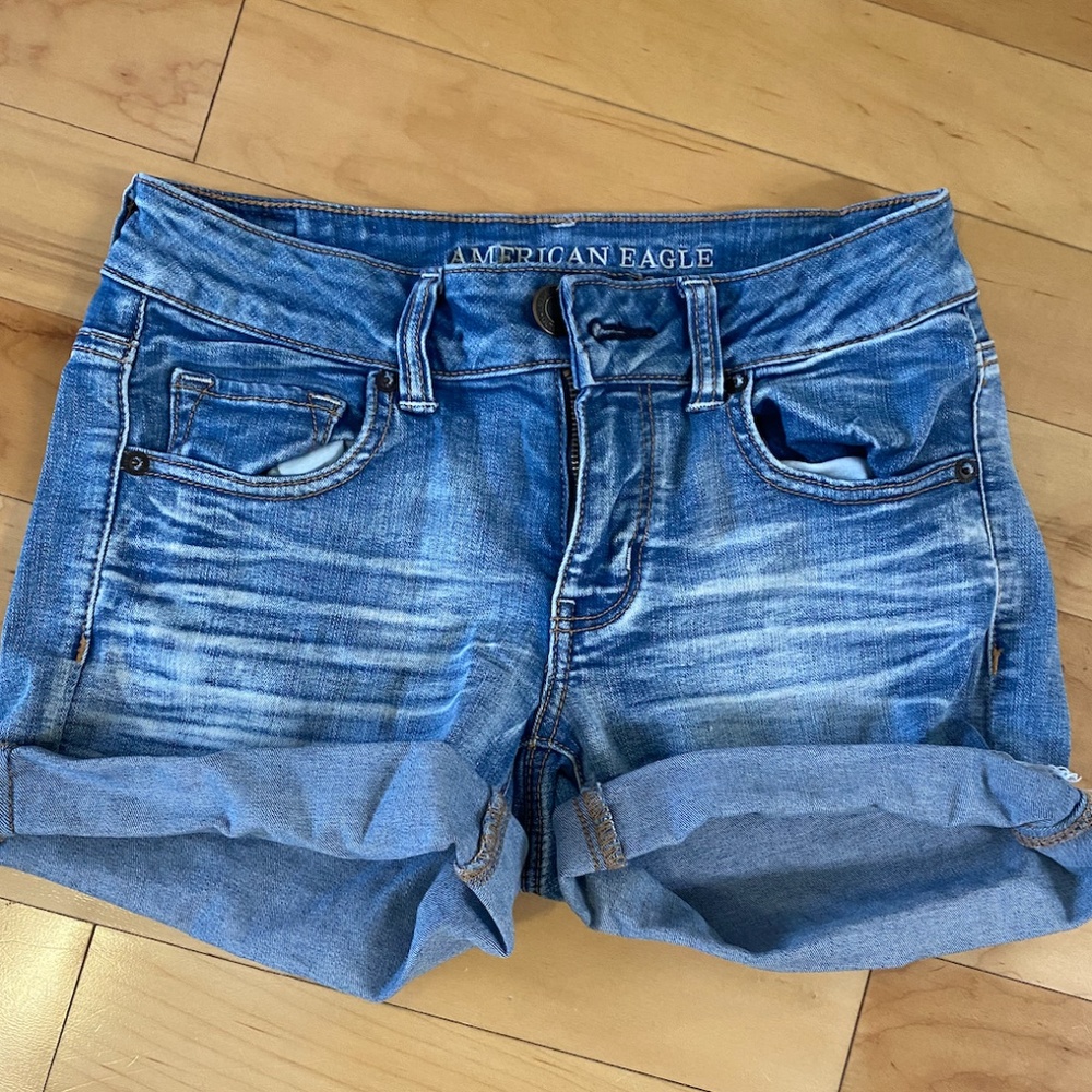 Rolled up Mini Denim Shorts